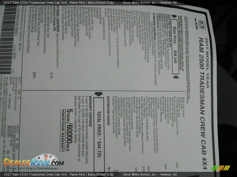 2017 Ram 2500 Tradesman Crew Cab 4x4 Flame Red / Black/Diesel Gray Photo #21