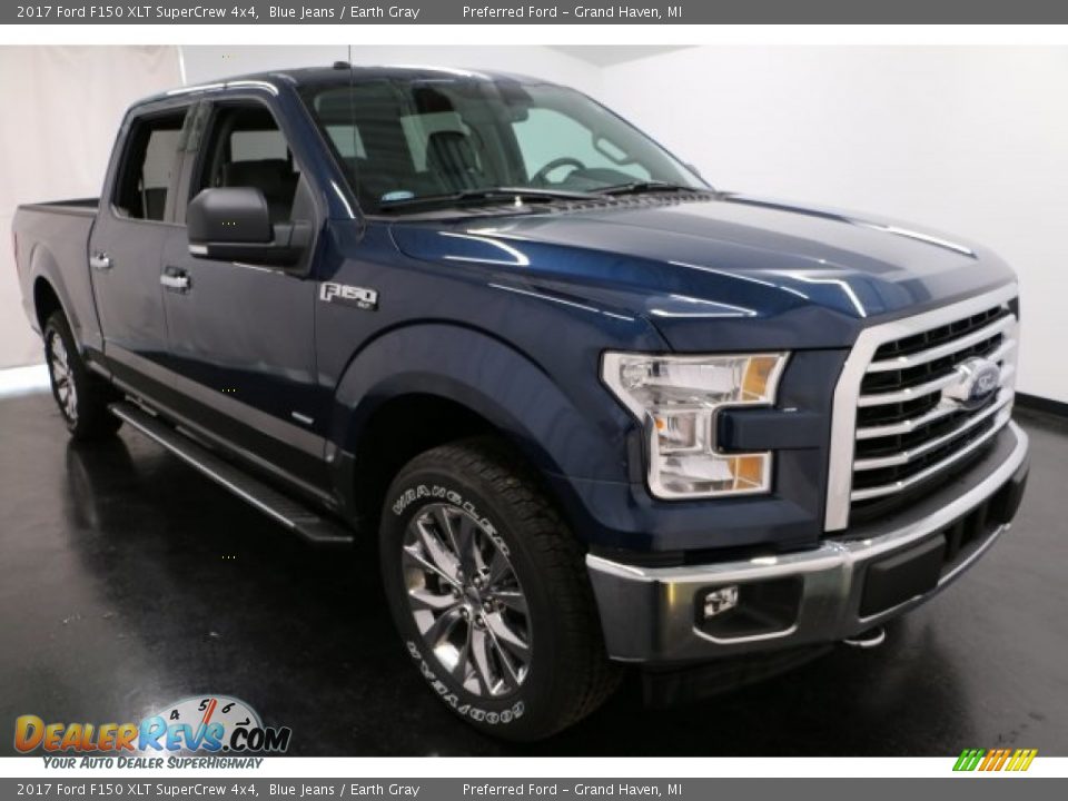 2017 Ford F150 XLT SuperCrew 4x4 Blue Jeans / Earth Gray Photo #7