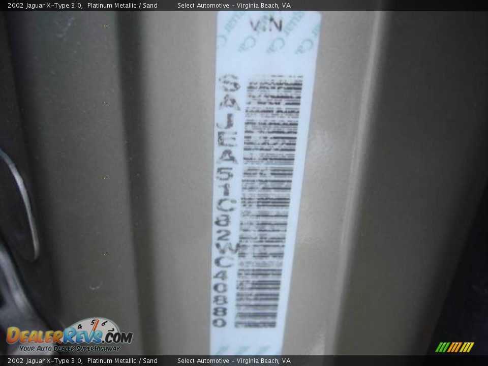 2002 Jaguar X-Type 3.0 Platinum Metallic / Sand Photo #20
