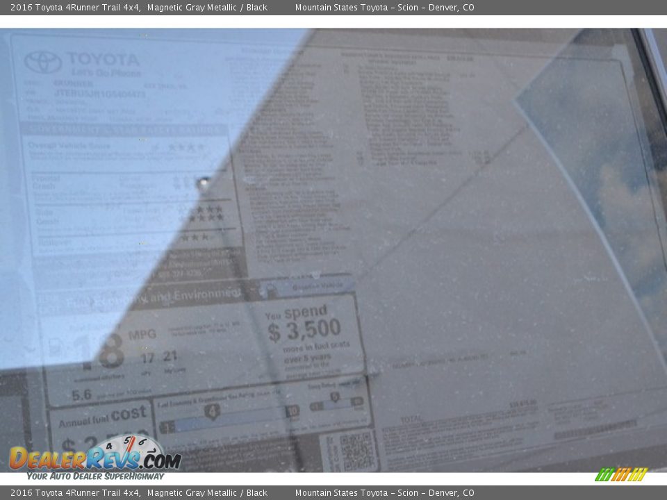 2016 Toyota 4Runner Trail 4x4 Magnetic Gray Metallic / Black Photo #10