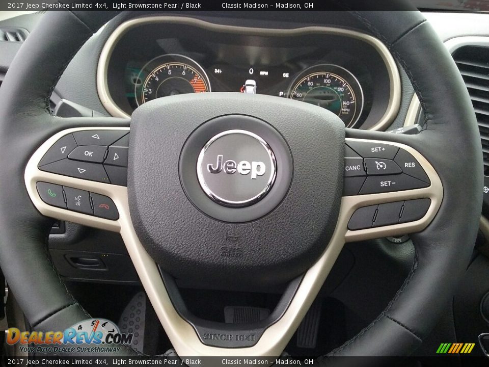2017 Jeep Cherokee Limited 4x4 Light Brownstone Pearl / Black Photo #12