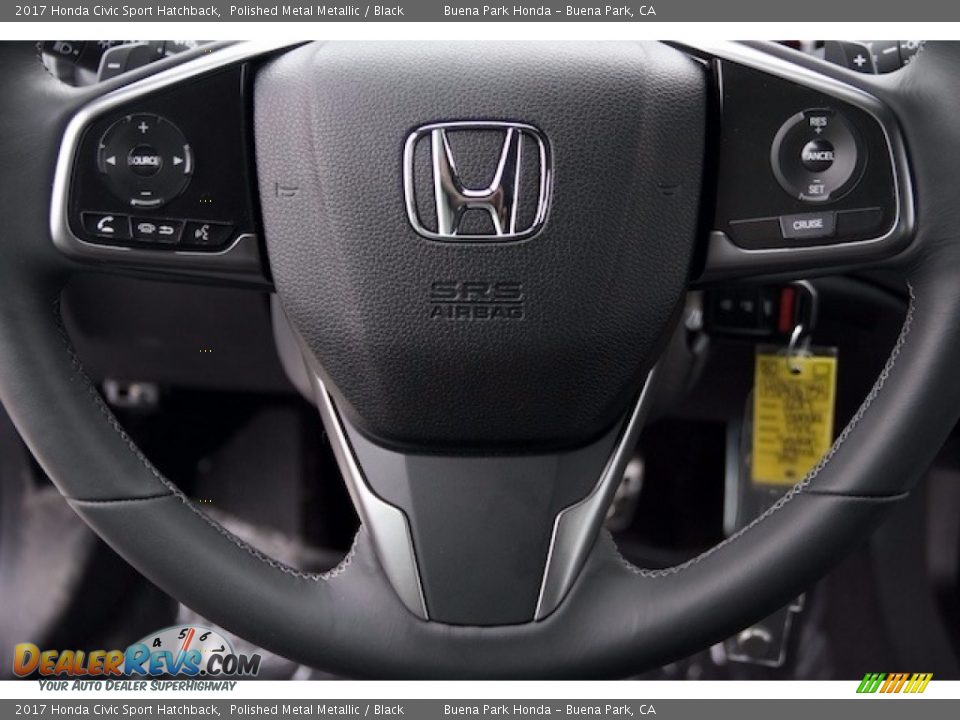 2017 Honda Civic Sport Hatchback Polished Metal Metallic / Black Photo #8