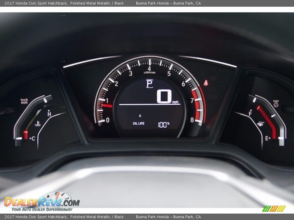 2017 Honda Civic Sport Hatchback Polished Metal Metallic / Black Photo #16