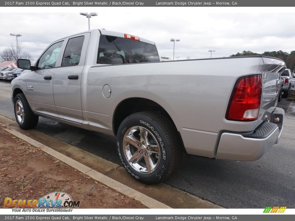 2017 Ram 1500 Express Quad Cab Bright Silver Metallic / Black/Diesel Gray Photo #2