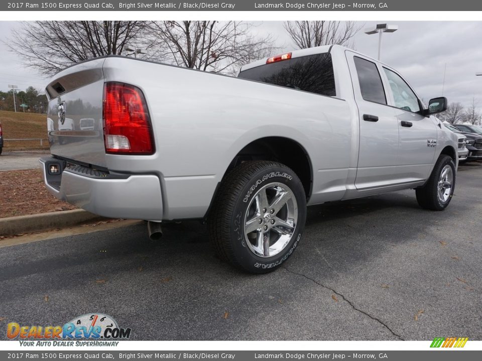 2017 Ram 1500 Express Quad Cab Bright Silver Metallic / Black/Diesel Gray Photo #3