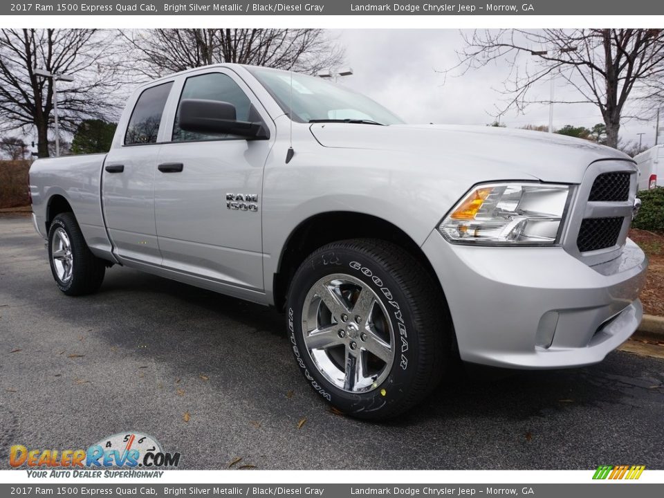 2017 Ram 1500 Express Quad Cab Bright Silver Metallic / Black/Diesel Gray Photo #4