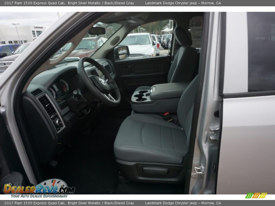 2017 Ram 1500 Express Quad Cab Bright Silver Metallic / Black/Diesel Gray Photo #7