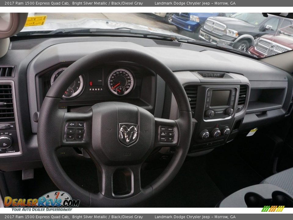 2017 Ram 1500 Express Quad Cab Bright Silver Metallic / Black/Diesel Gray Photo #8
