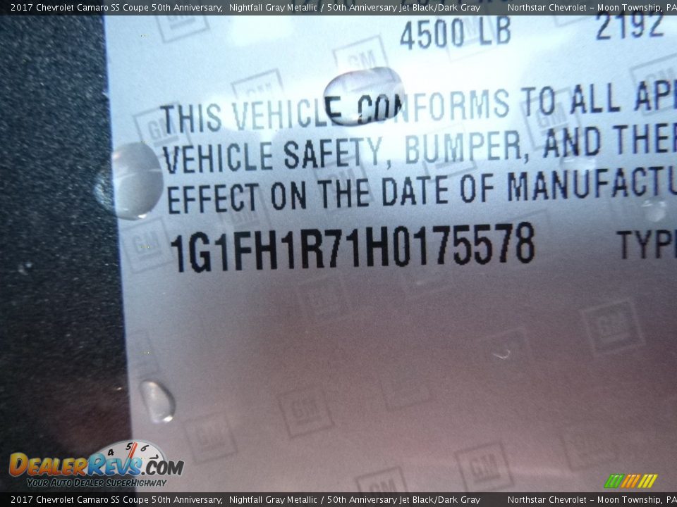 2017 Chevrolet Camaro SS Coupe 50th Anniversary Nightfall Gray Metallic / 50th Anniversary Jet Black/Dark Gray Photo #15