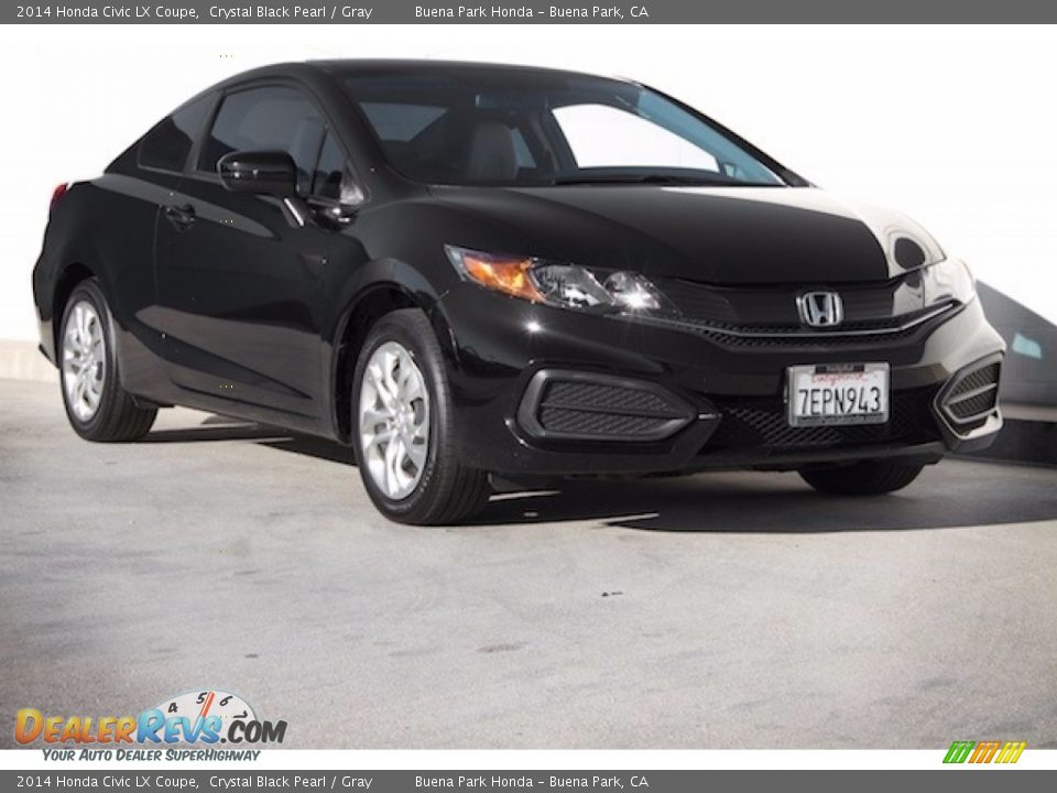 2014 Honda Civic LX Coupe Crystal Black Pearl / Gray Photo #1