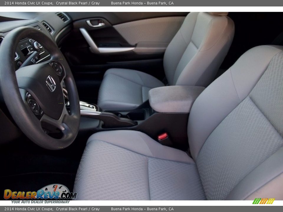 2014 Honda Civic LX Coupe Crystal Black Pearl / Gray Photo #3