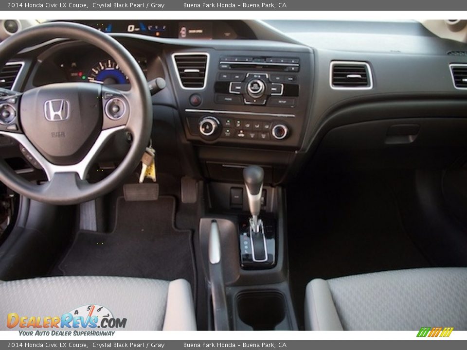 2014 Honda Civic LX Coupe Crystal Black Pearl / Gray Photo #5