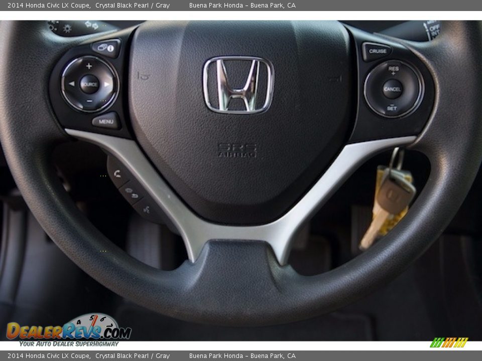 2014 Honda Civic LX Coupe Crystal Black Pearl / Gray Photo #11