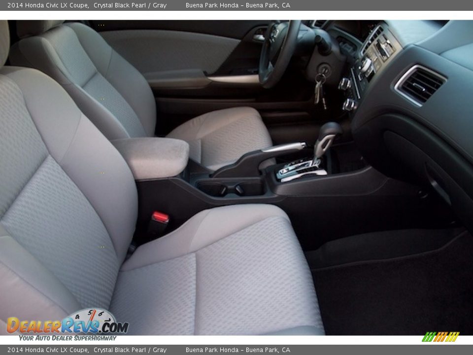 2014 Honda Civic LX Coupe Crystal Black Pearl / Gray Photo #13