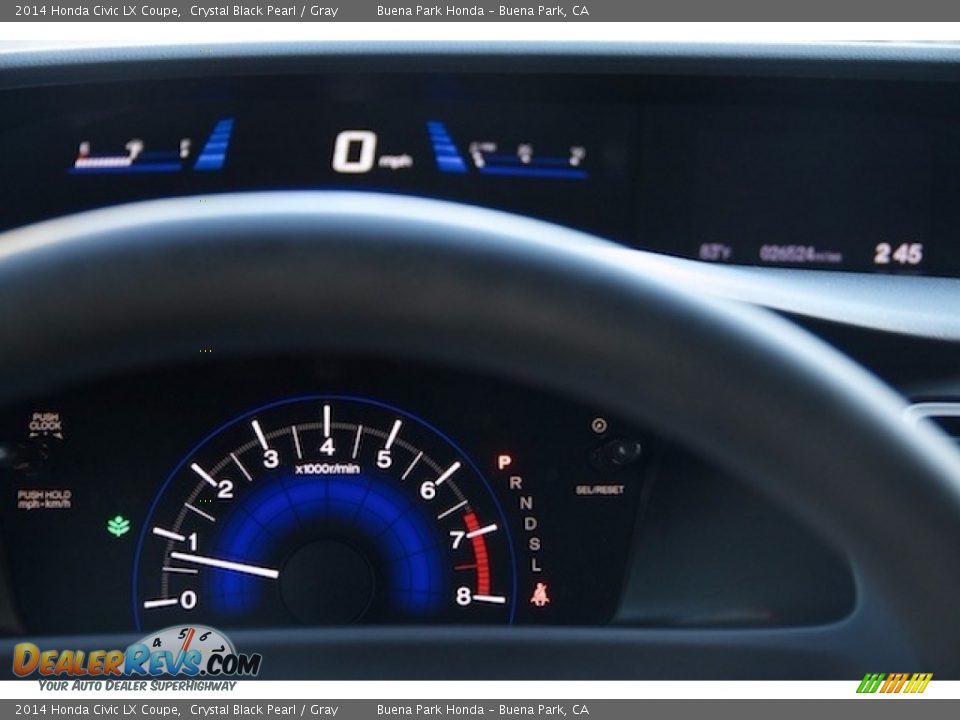 2014 Honda Civic LX Coupe Crystal Black Pearl / Gray Photo #16