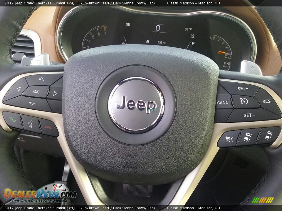 2017 Jeep Grand Cherokee Summit 4x4 Luxury Brown Pearl / Dark Sienna Brown/Black Photo #16