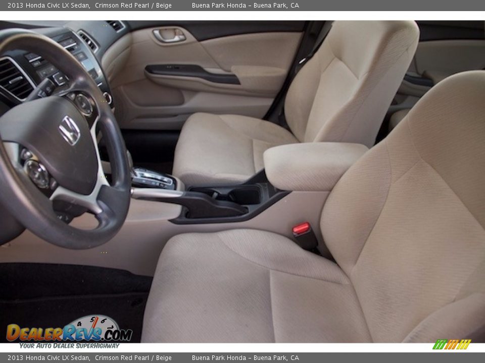 2013 Honda Civic LX Sedan Crimson Red Pearl / Beige Photo #3