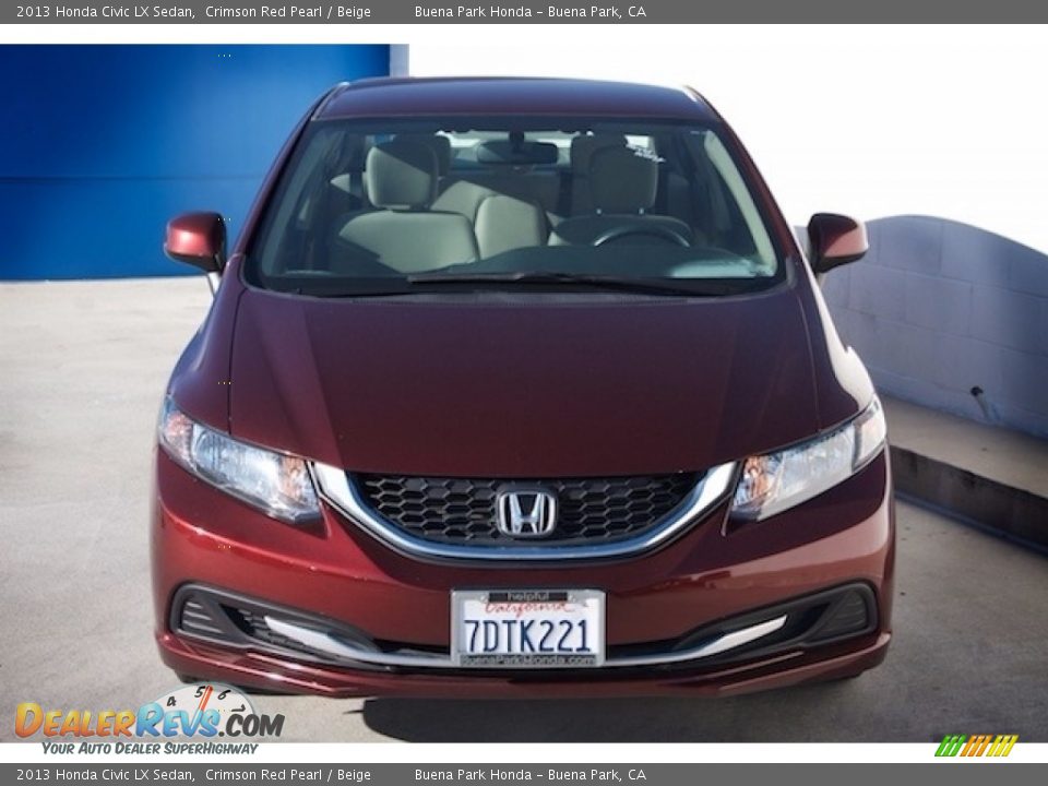 2013 Honda Civic LX Sedan Crimson Red Pearl / Beige Photo #7