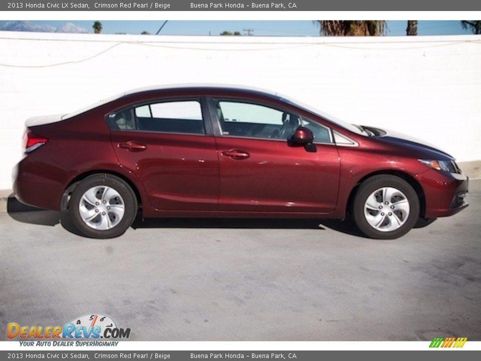 2013 Honda Civic LX Sedan Crimson Red Pearl / Beige Photo #8