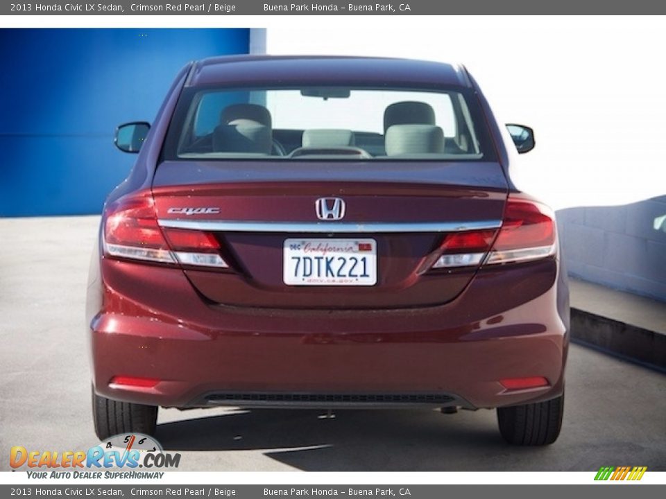 2013 Honda Civic LX Sedan Crimson Red Pearl / Beige Photo #9