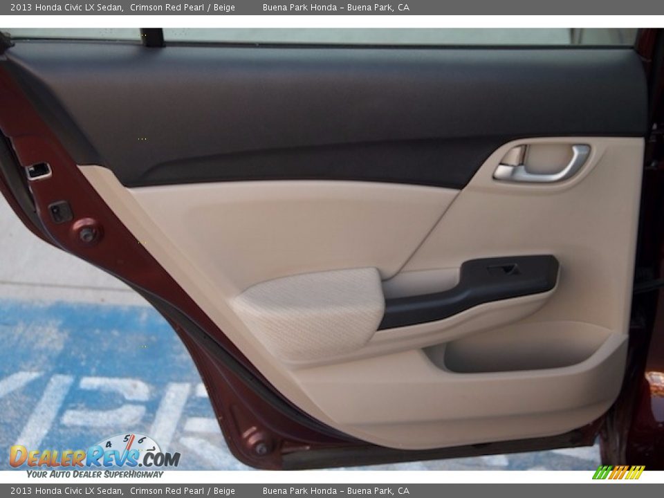 2013 Honda Civic LX Sedan Crimson Red Pearl / Beige Photo #21