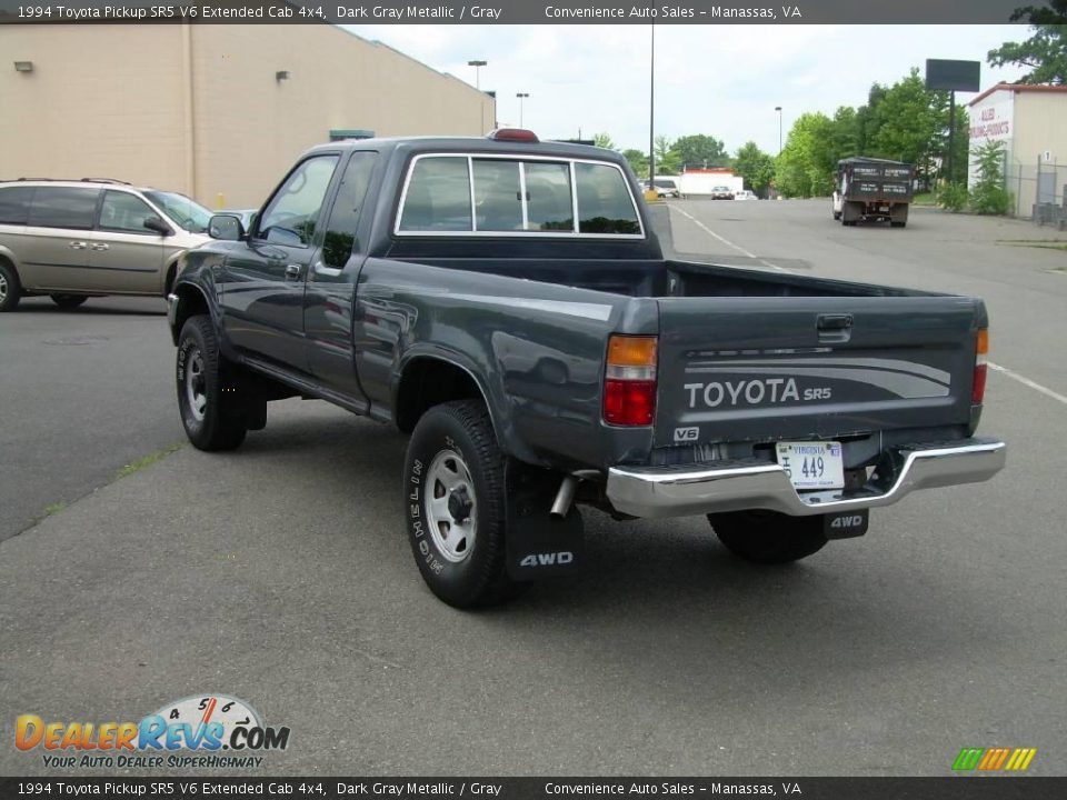 1994 Toyota Pickup SR5 V6 Extended Cab 4x4 Dark Gray Metallic / Gray Photo #6