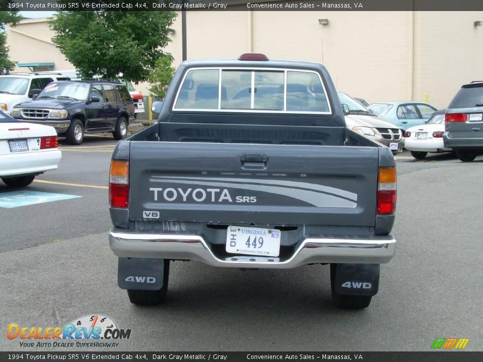 1994 Toyota Pickup SR5 V6 Extended Cab 4x4 Dark Gray Metallic / Gray Photo #7