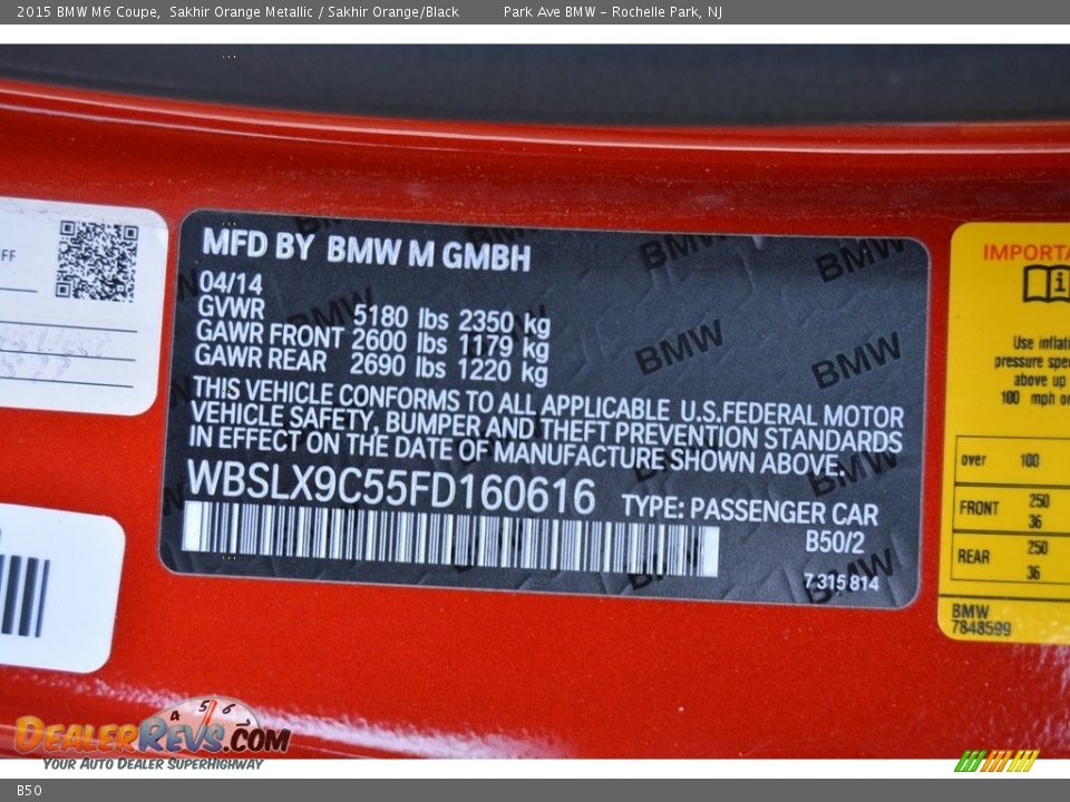 BMW Color Code B50 Sakhir Orange Metallic