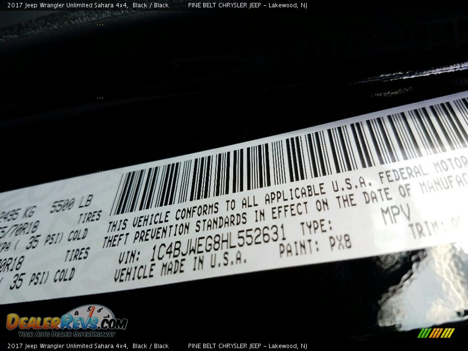 2017 Jeep Wrangler Unlimited Sahara 4x4 Black / Black Photo #8