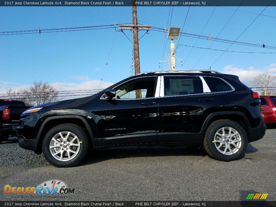 2017 Jeep Cherokee Latitude 4x4 Diamond Black Crystal Pearl / Black Photo #3