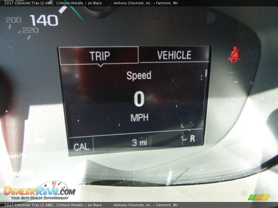 2017 Chevrolet Trax LS AWD Crimson Metallic / Jet Black Photo #17