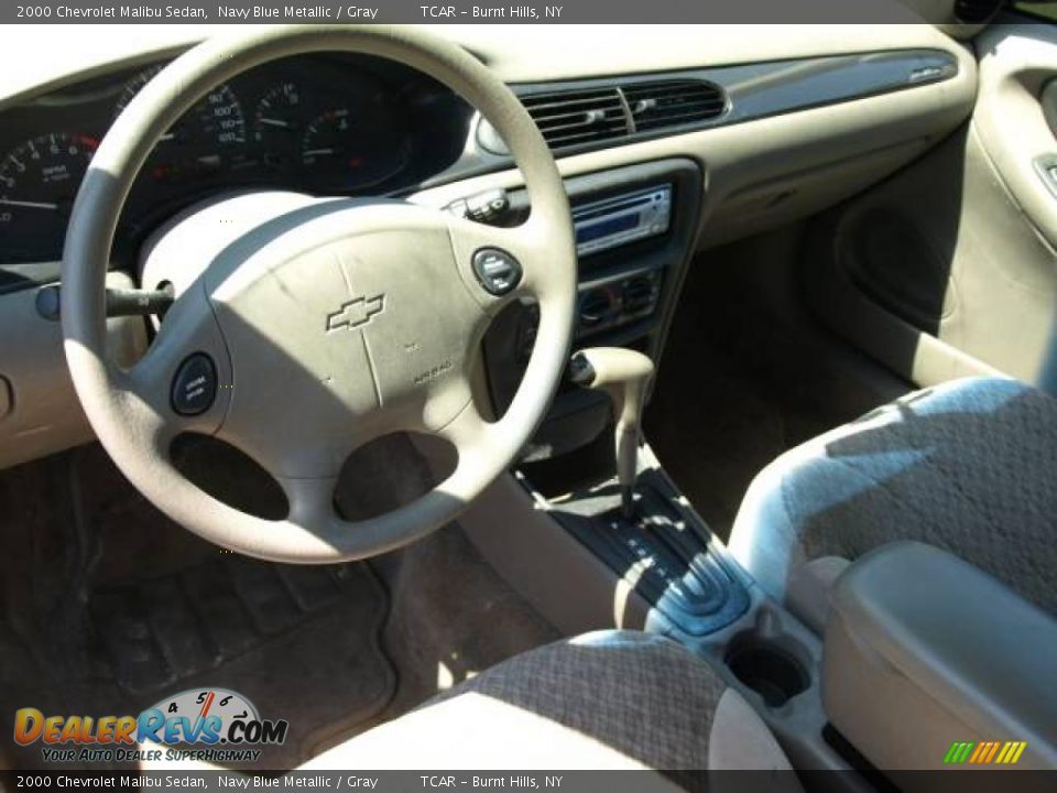 2000 Chevrolet Malibu Sedan Navy Blue Metallic / Gray Photo #8
