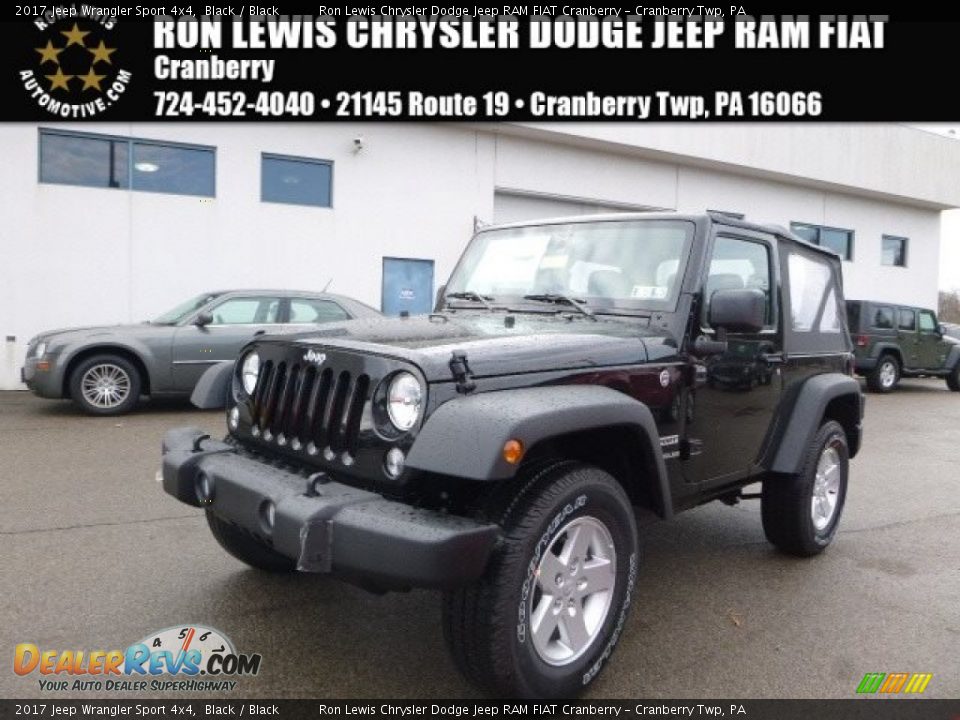2017 Jeep Wrangler Sport 4x4 Black / Black Photo #1