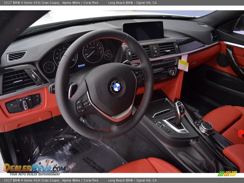 2017 BMW 4 Series 430i Gran Coupe Alpine White / Coral Red Photo #7