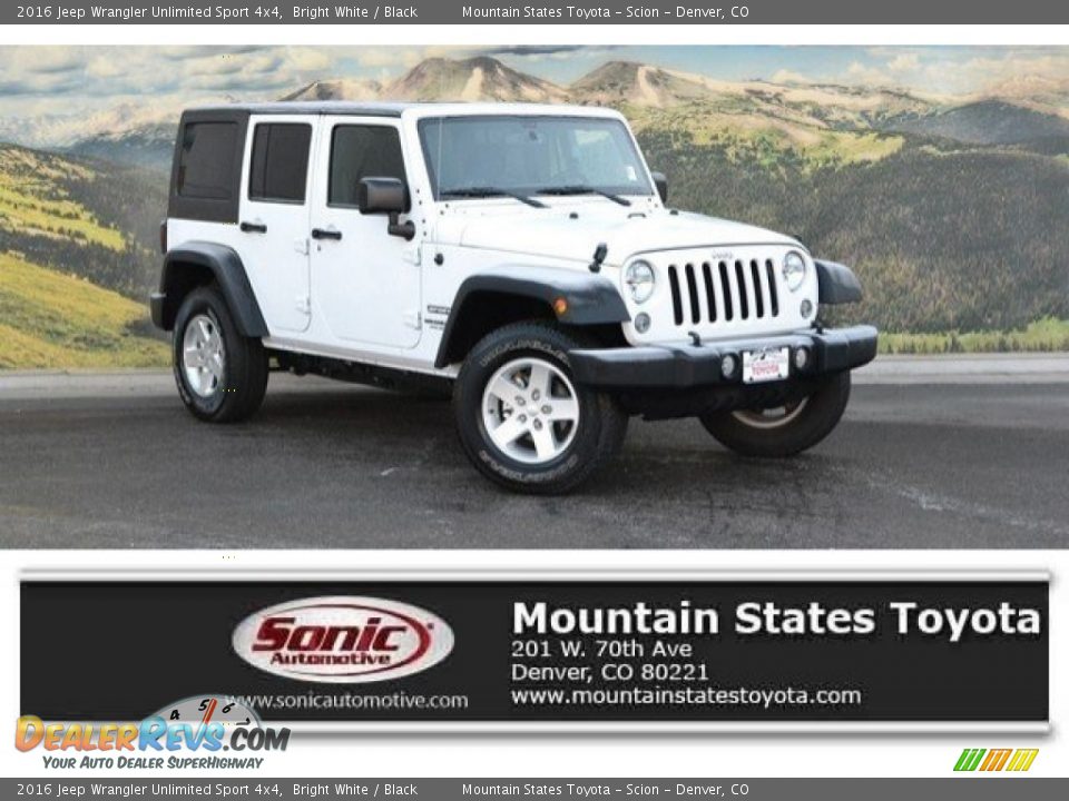 2016 Jeep Wrangler Unlimited Sport 4x4 Bright White / Black Photo #1