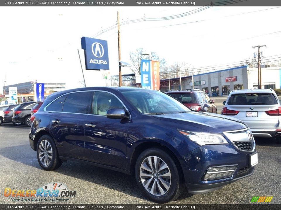 2016 Acura MDX SH-AWD Technology Fathom Blue Pearl / Graystone Photo #1