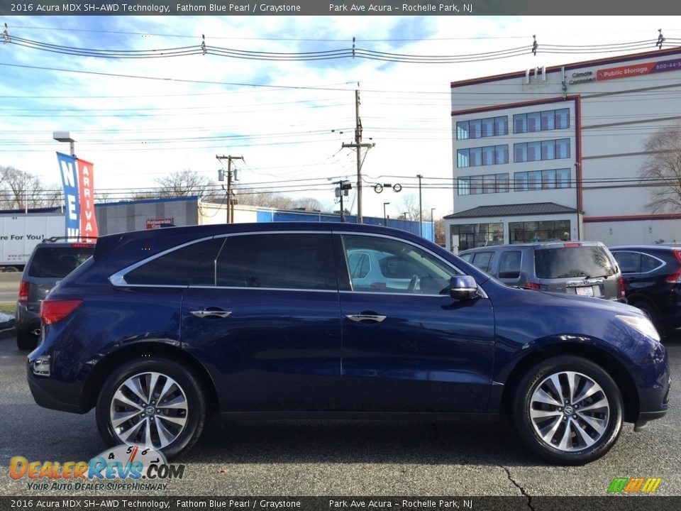 2016 Acura MDX SH-AWD Technology Fathom Blue Pearl / Graystone Photo #2