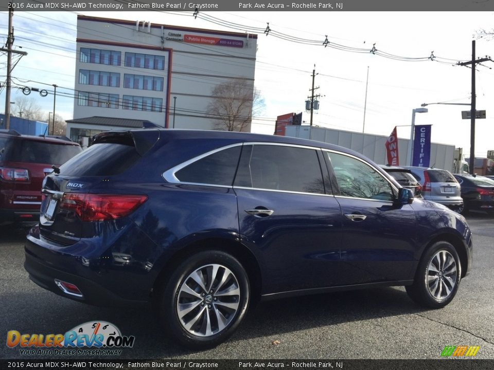 2016 Acura MDX SH-AWD Technology Fathom Blue Pearl / Graystone Photo #3