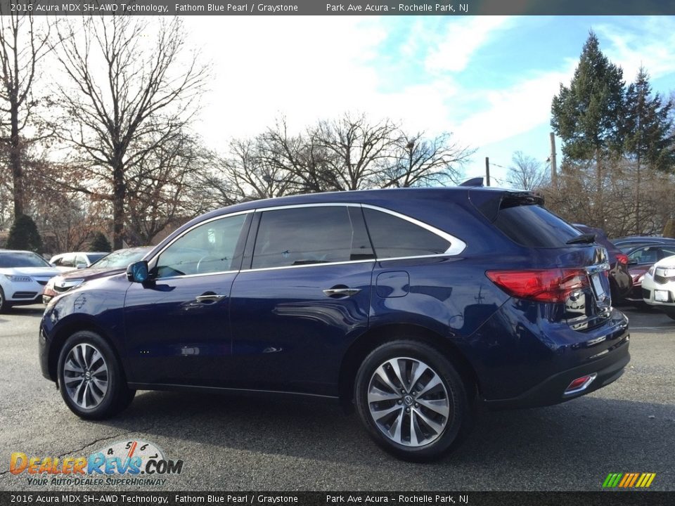 2016 Acura MDX SH-AWD Technology Fathom Blue Pearl / Graystone Photo #5