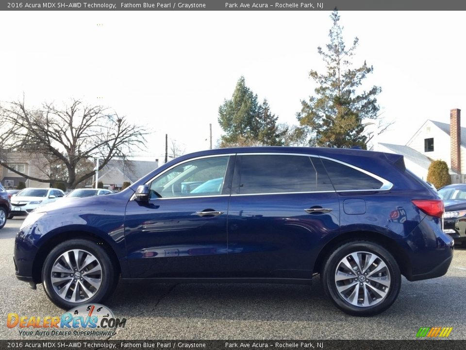 2016 Acura MDX SH-AWD Technology Fathom Blue Pearl / Graystone Photo #6