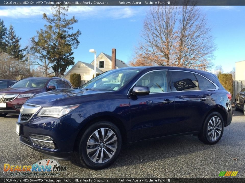 2016 Acura MDX SH-AWD Technology Fathom Blue Pearl / Graystone Photo #7