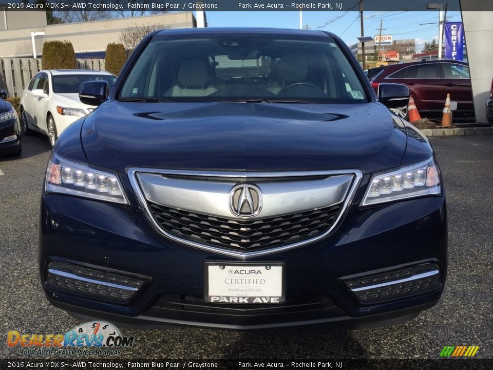 2016 Acura MDX SH-AWD Technology Fathom Blue Pearl / Graystone Photo #8