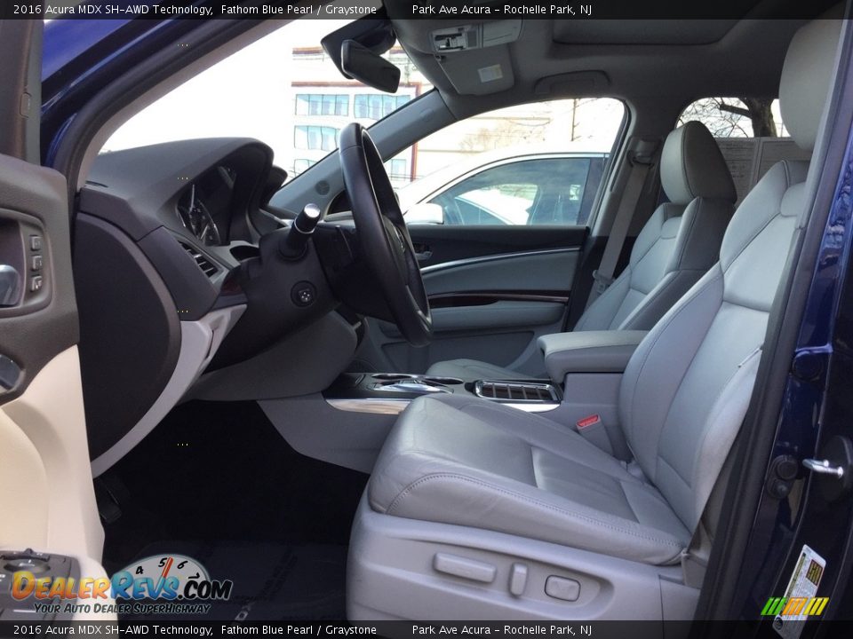 2016 Acura MDX SH-AWD Technology Fathom Blue Pearl / Graystone Photo #12