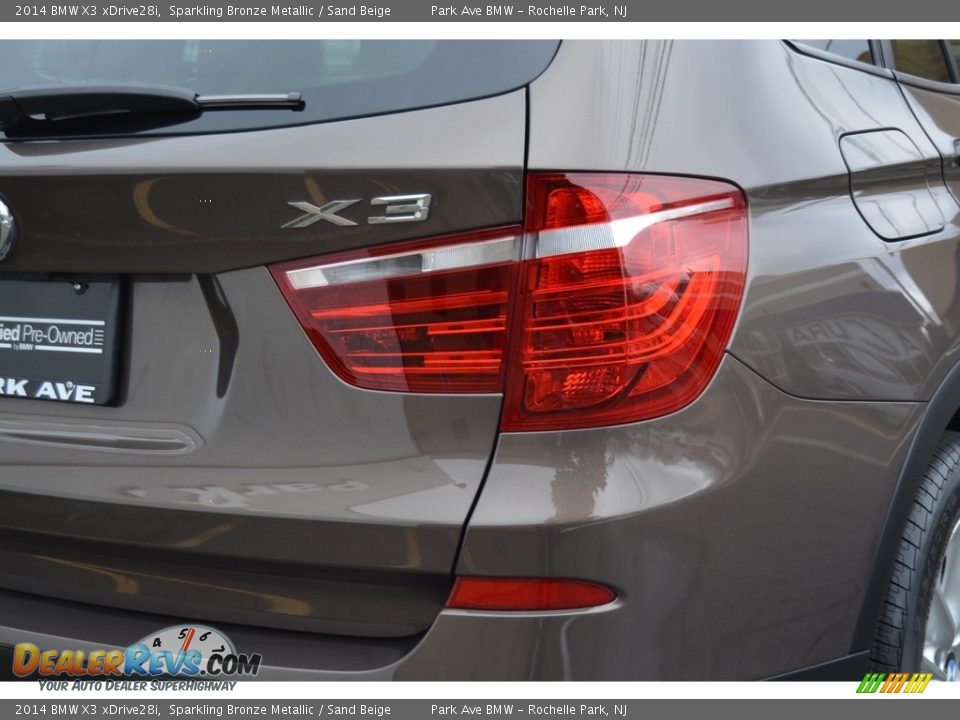 2014 BMW X3 xDrive28i Sparkling Bronze Metallic / Sand Beige Photo #23