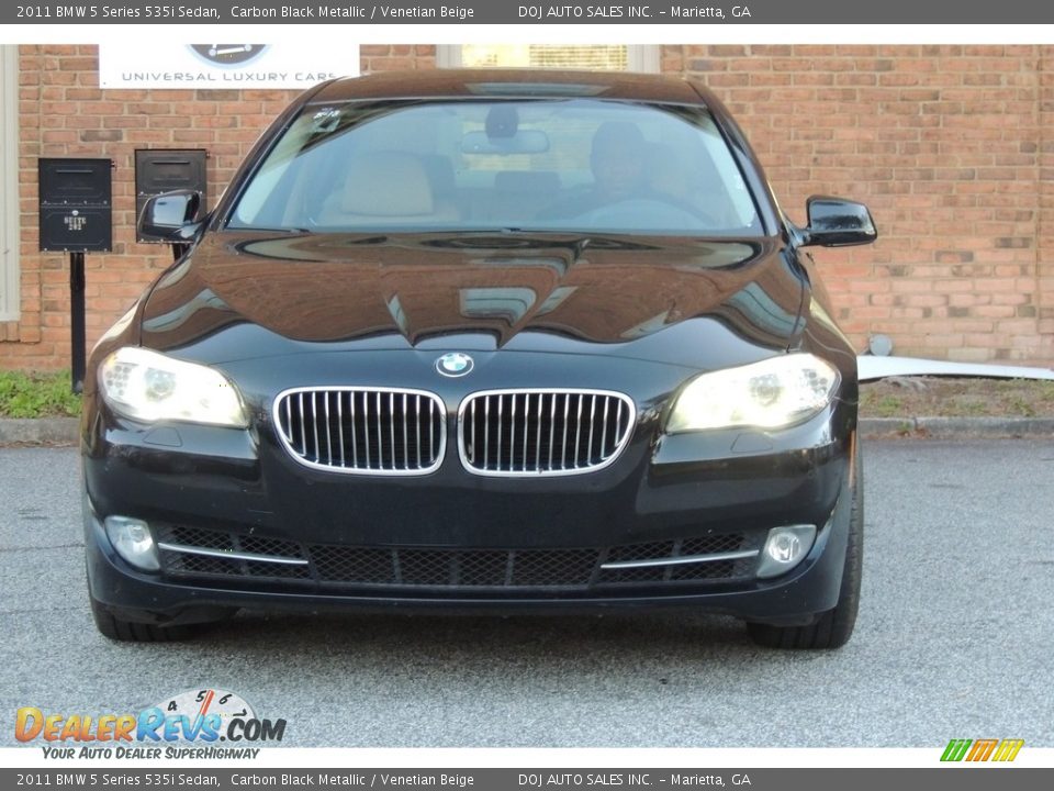 2011 BMW 5 Series 535i Sedan Carbon Black Metallic / Venetian Beige Photo #3