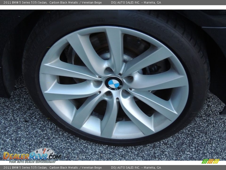 2011 BMW 5 Series 535i Sedan Carbon Black Metallic / Venetian Beige Photo #9