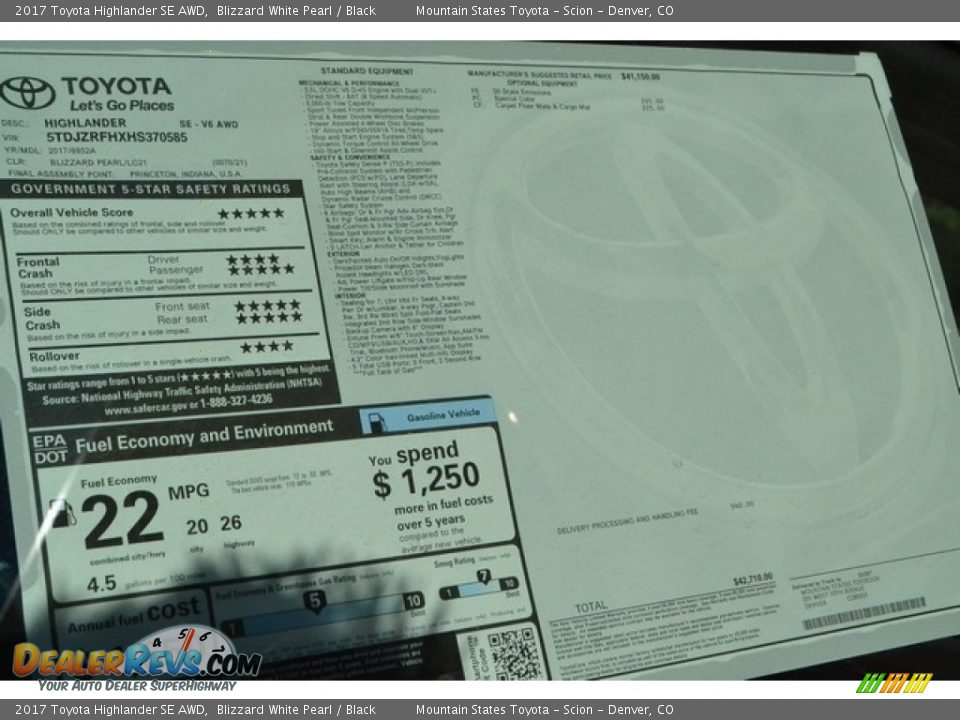 2017 Toyota Highlander SE AWD Blizzard White Pearl / Black Photo #11