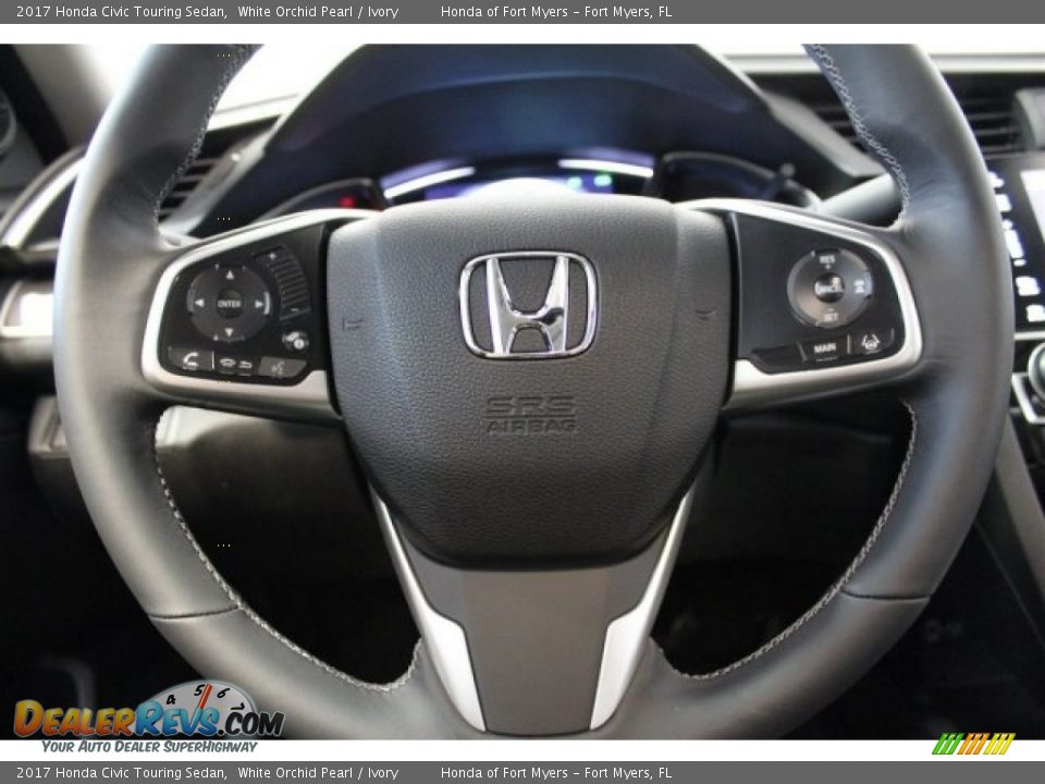2017 Honda Civic Touring Sedan White Orchid Pearl / Ivory Photo #11