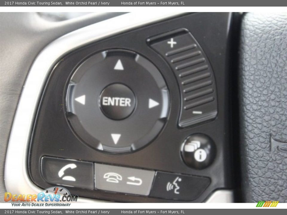2017 Honda Civic Touring Sedan White Orchid Pearl / Ivory Photo #12