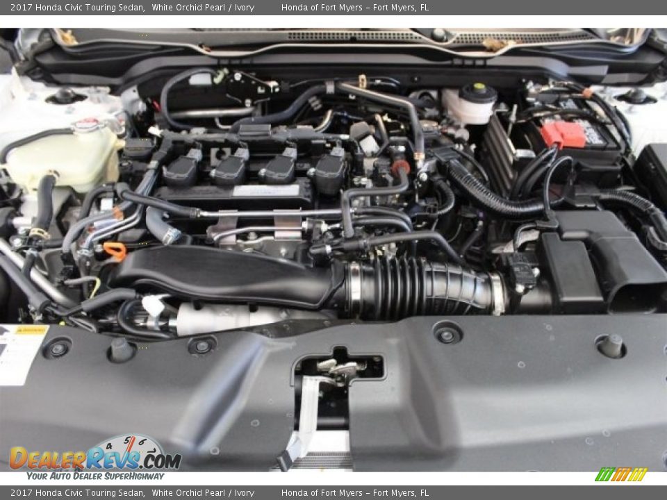 2017 Honda Civic Touring Sedan White Orchid Pearl / Ivory Photo #25
